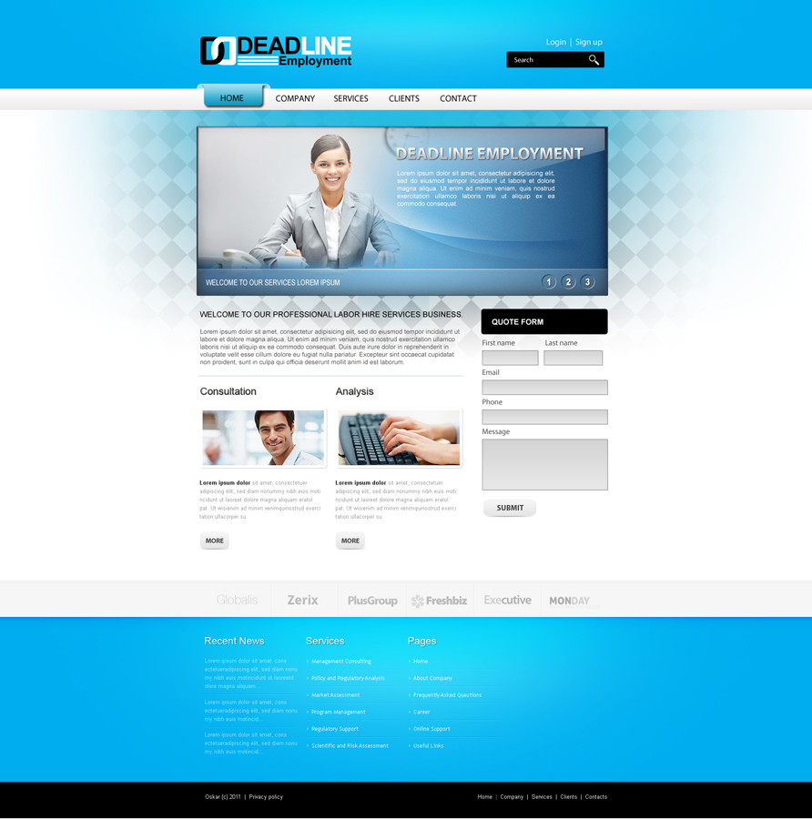 Web Design by dragnoir for DEADLINE SECURITY PTY LTD | Design #366054