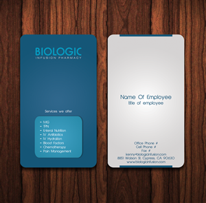 Business Card Design by TS Designs for Biologic Infusion | Design: #1753286