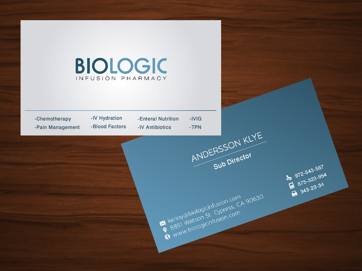 Business Card Design by silviaer for Biologic Infusion | Design #1751449
