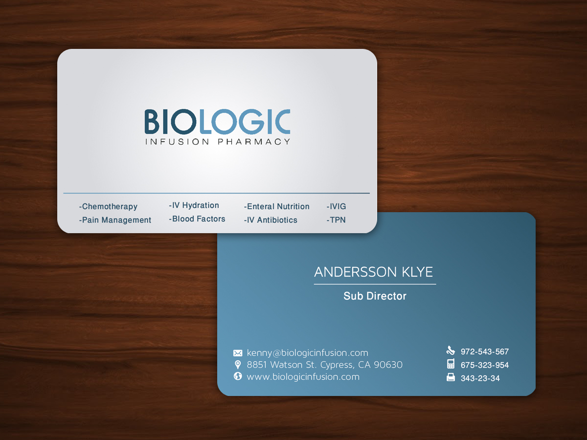Business Card Design by silviaer for Biologic Infusion | Design #1751515