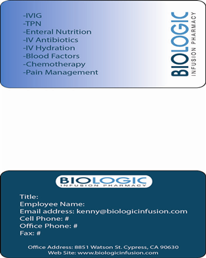 Visitenkarten-Design von o_mi_kami für Biologic Infusion | Design #1752832