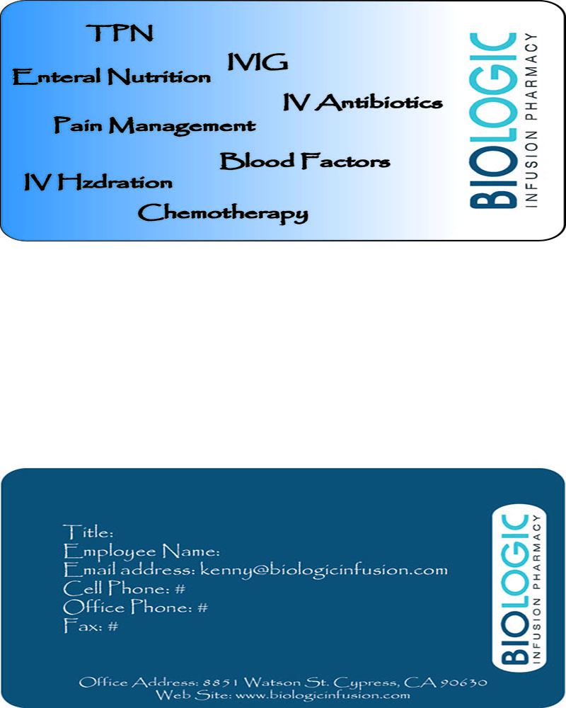 Business Card Design by o_mi_kami for Biologic Infusion | Design #1752860