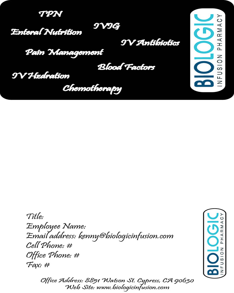 Business Card Design by o_mi_kami for Biologic Infusion | Design #1752937