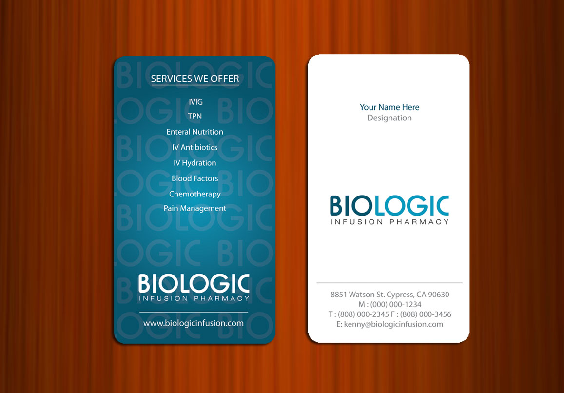 Business Card Design by asimali for Biologic Infusion | Design #1751297