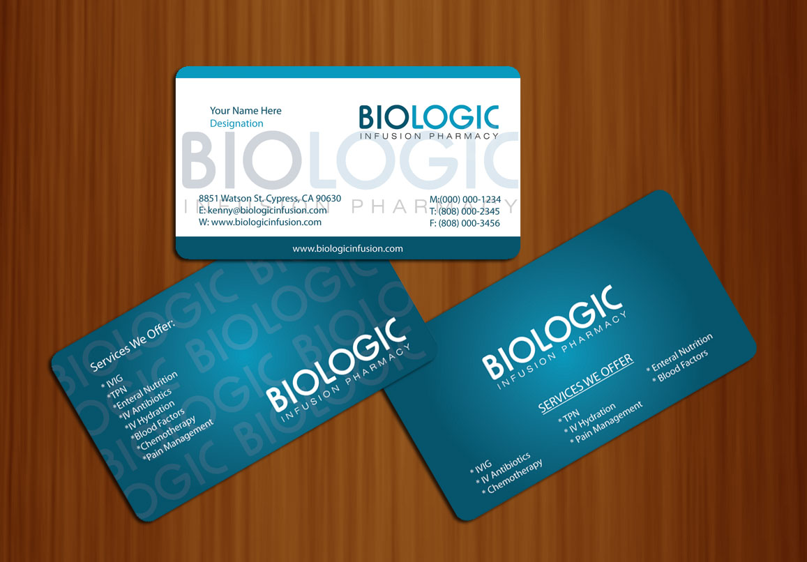 Business Card Design by asimali for Biologic Infusion | Design #1751316