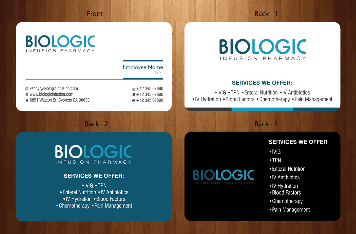 Business Card Design by Sbss for Biologic Infusion | Design #1752405