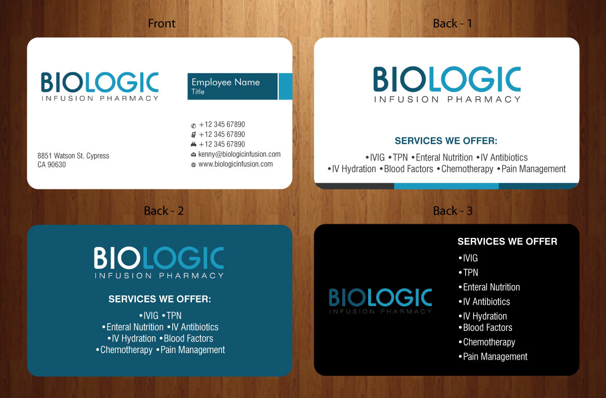 Business Card Design by Sbss for Biologic Infusion | Design #1752409