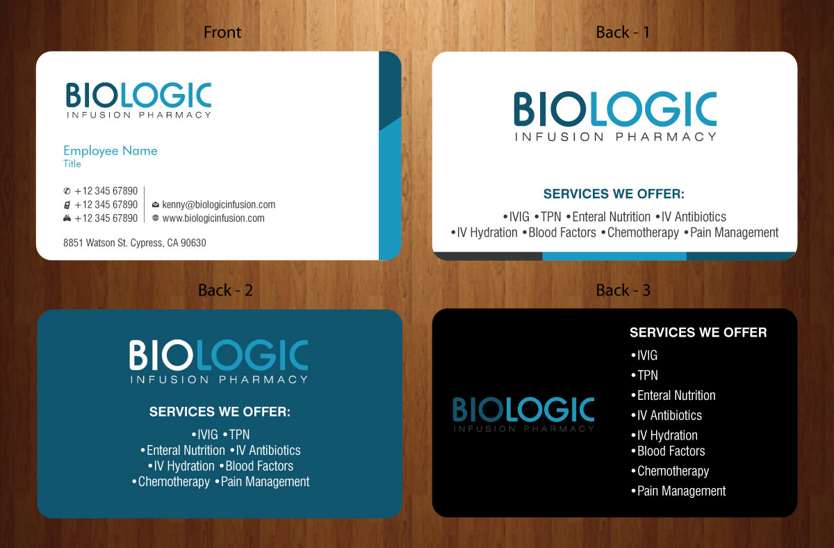 Business Card Design by Sbss for Biologic Infusion | Design #1752421