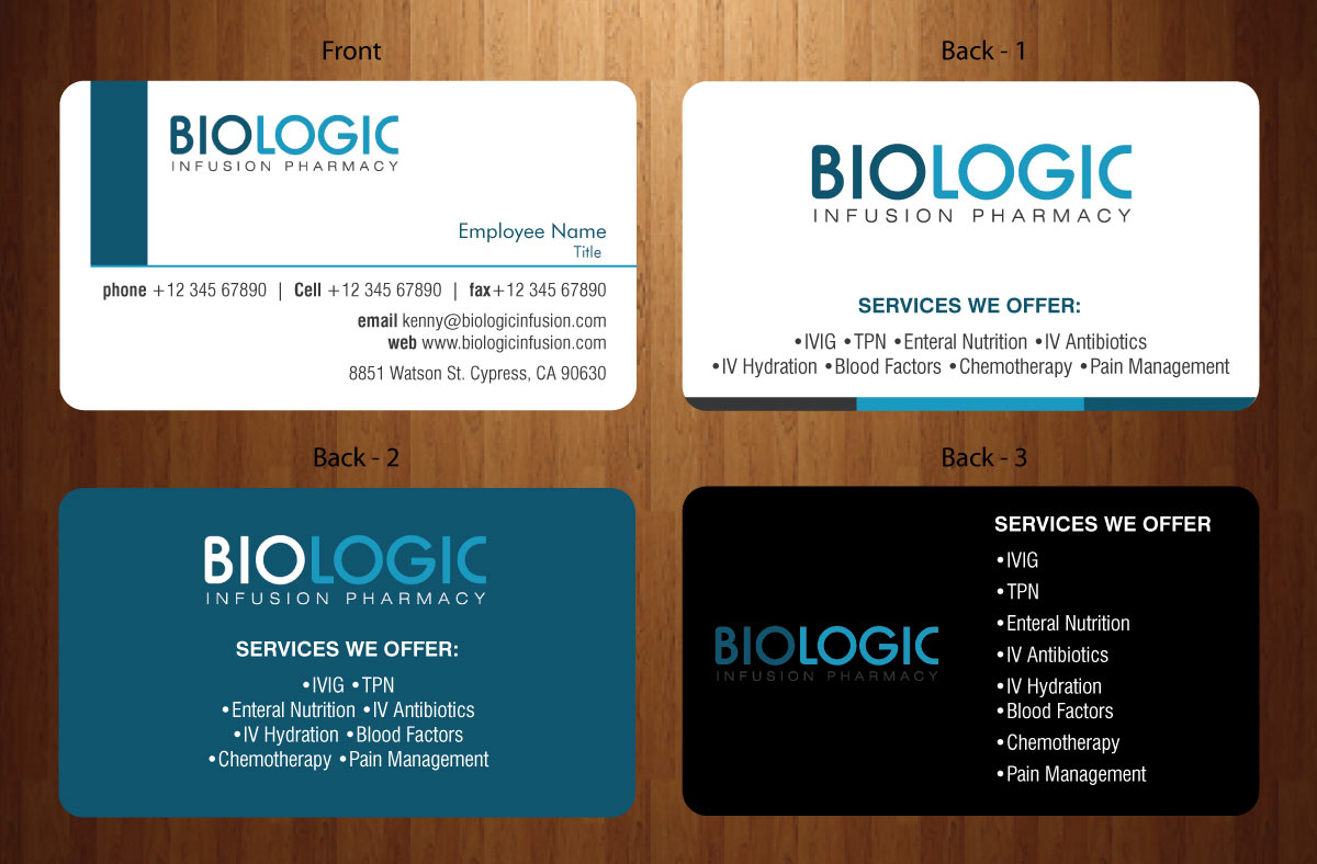 Business Card Design by Sbss for Biologic Infusion | Design #1752446