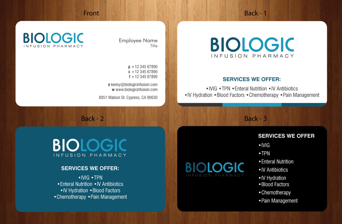 Business Card Design by Sbss for Biologic Infusion | Design #1752460