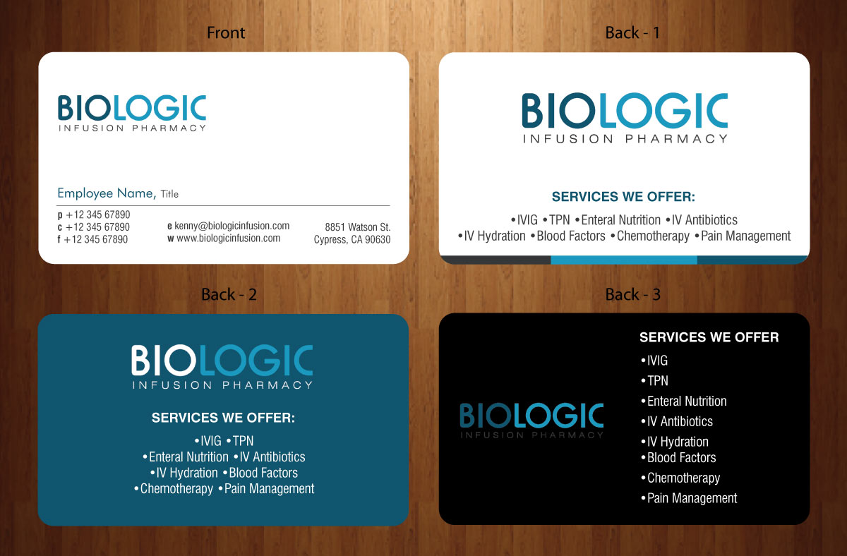 Business Card Design by Sbss for Biologic Infusion | Design #1752466