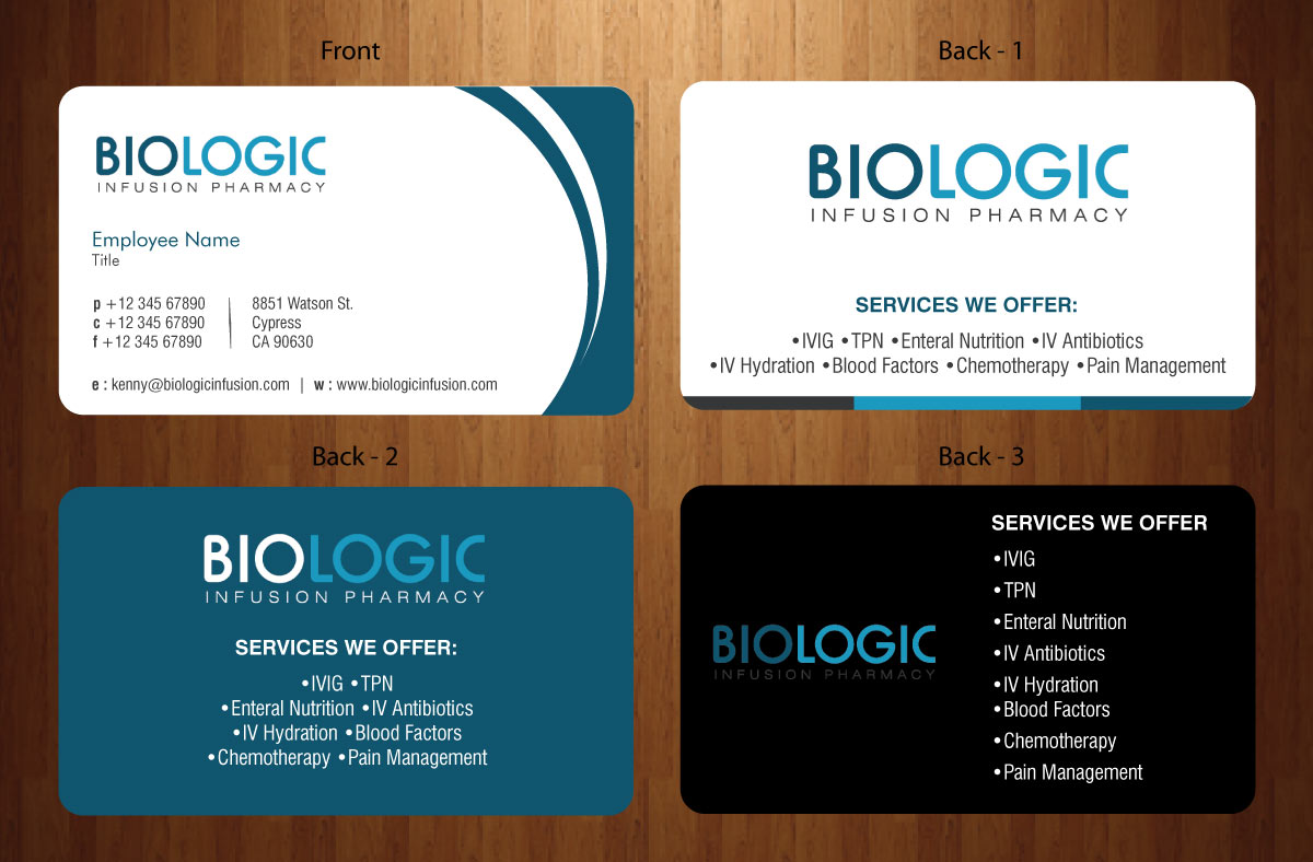 Business Card Design by Sbss for Biologic Infusion | Design #1752467