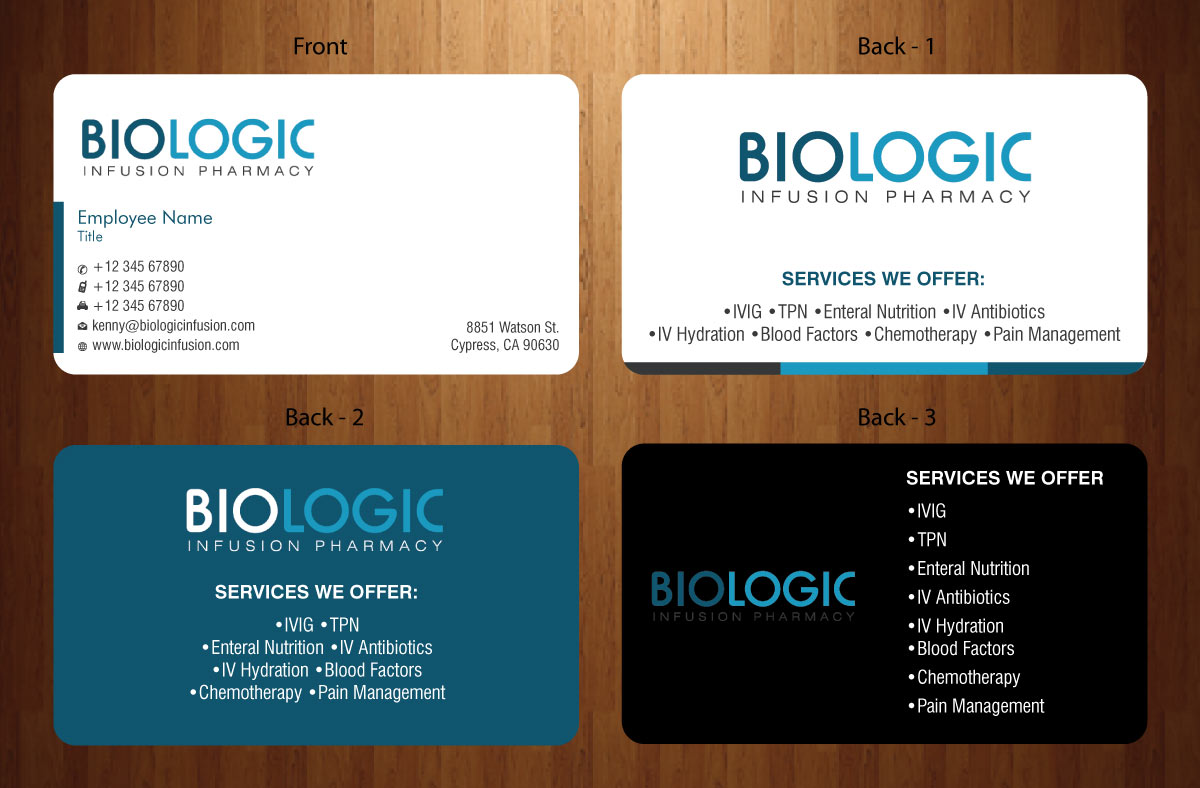 Business Card Design by Sbss for Biologic Infusion | Design #1752469