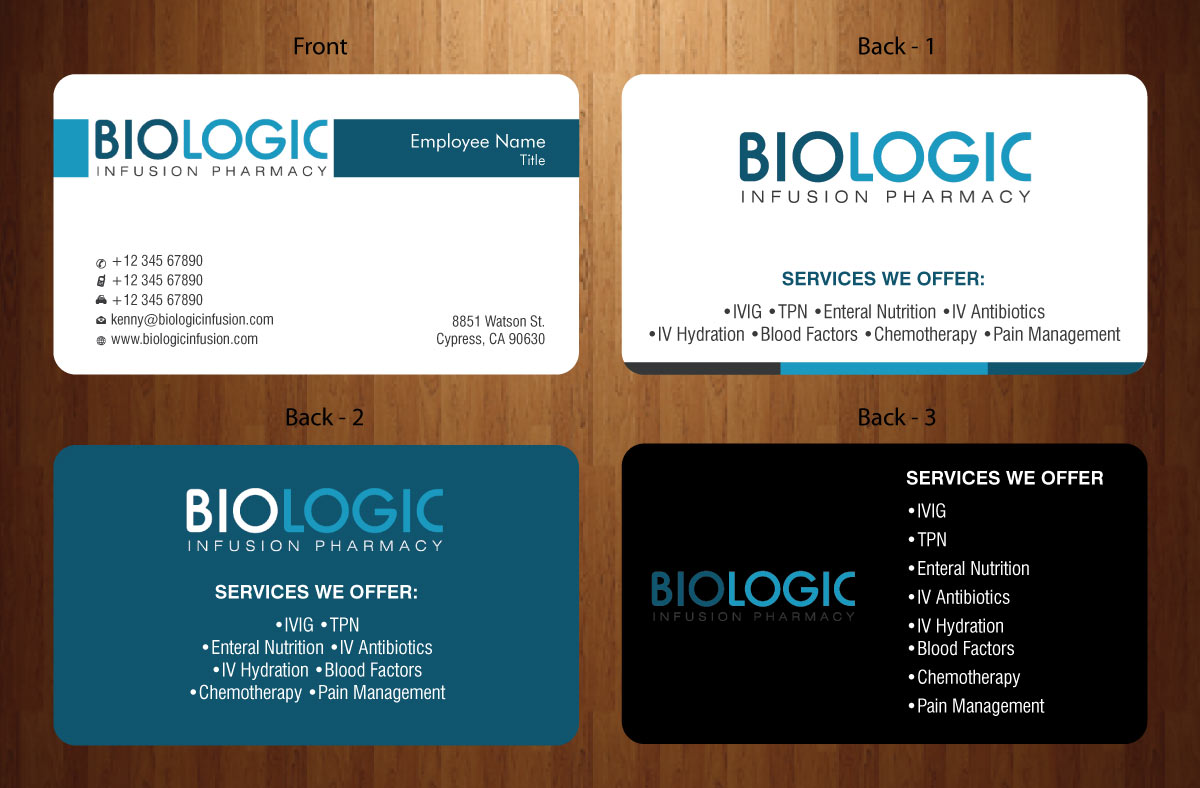 Business Card Design by Sbss for Biologic Infusion | Design #1752475