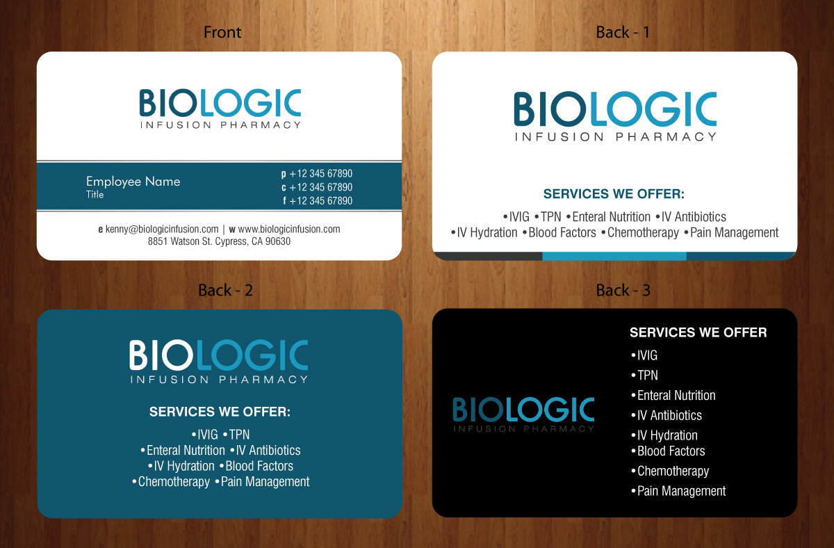 Business Card Design by Sbss for Biologic Infusion | Design #1752477