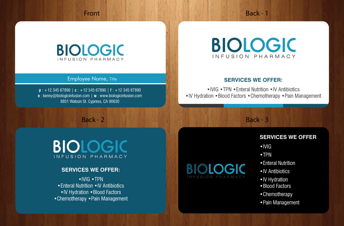 Business Card Design by Sbss for Biologic Infusion | Design #1752497