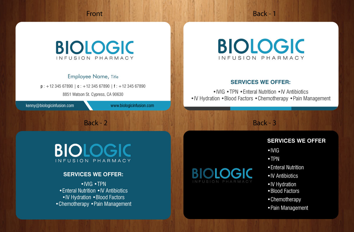 Business Card Design by Sbss for Biologic Infusion | Design #1752499