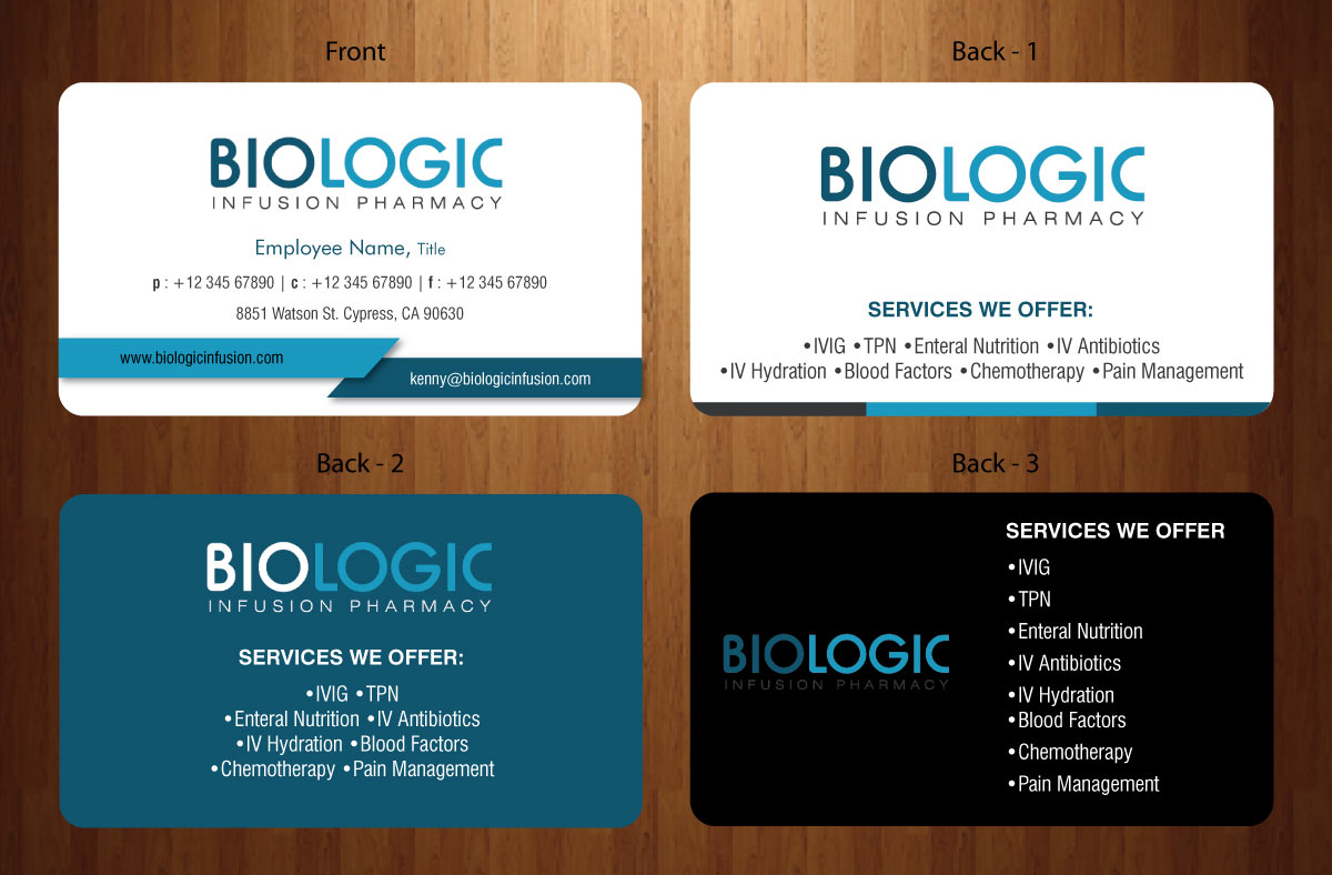 Business Card Design by Sbss for Biologic Infusion | Design #1752503