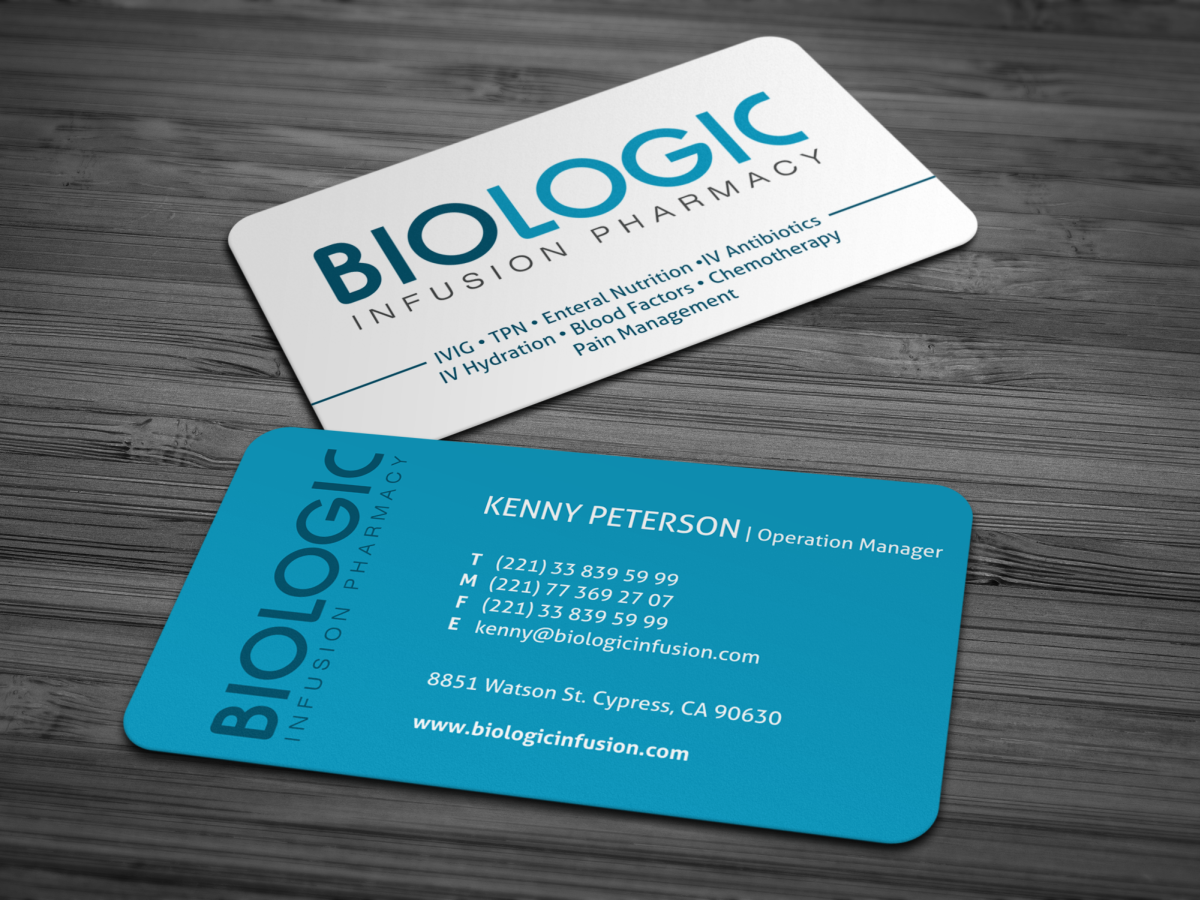 Business Card Design by HYPdesign for Biologic Infusion | Design #1748719