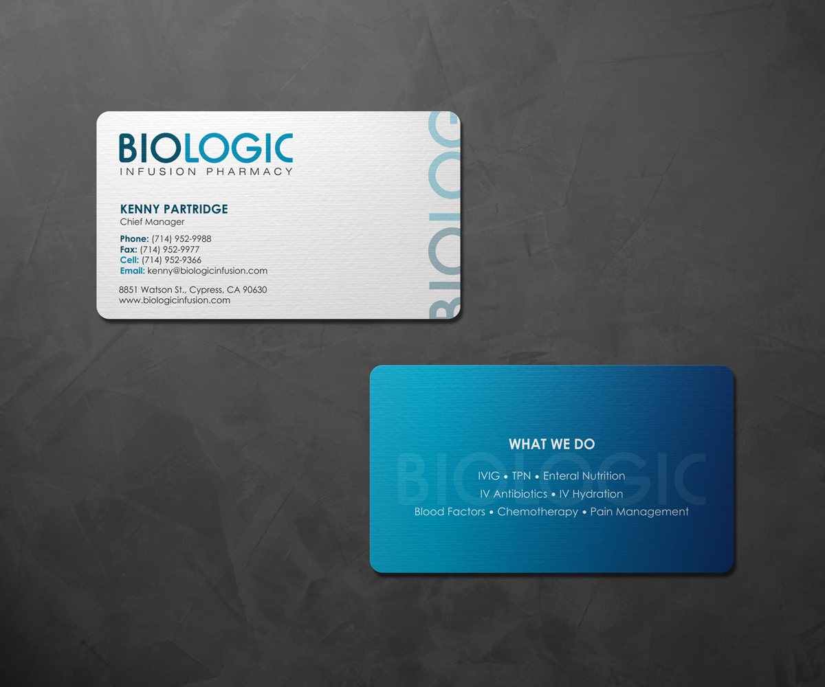 Business Card Design by logodentity for Biologic Infusion | Design #1757983