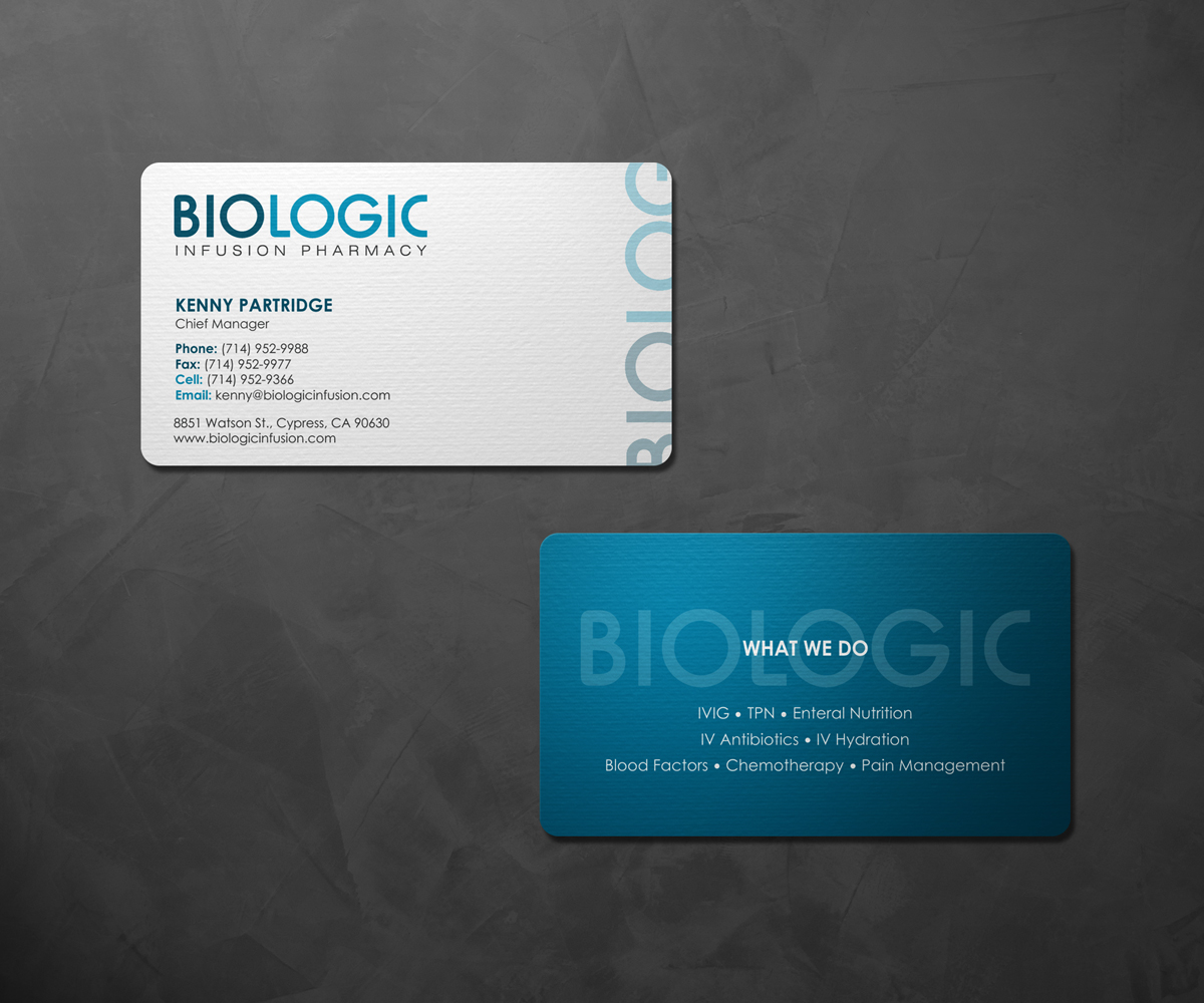 Business Card Design by logodentity for Biologic Infusion | Design #1757985