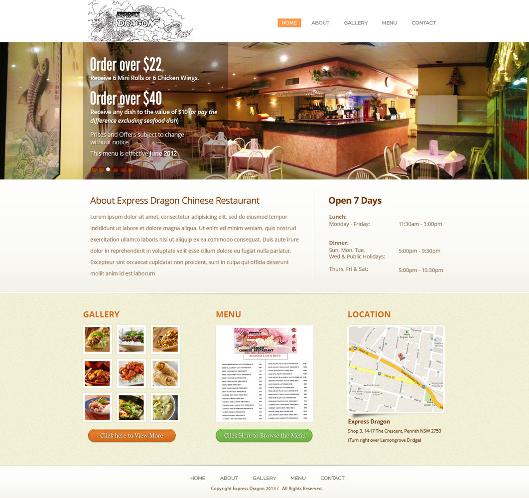 Web Design by WebRubiks for Express Dragon Chinese Restaurant | Design #1767561