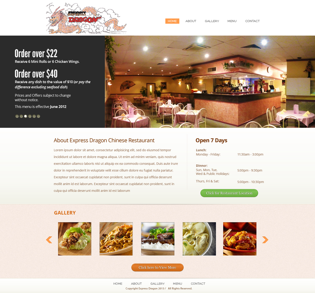 Web Design by WebRubiks for Express Dragon Chinese Restaurant | Design #1771003