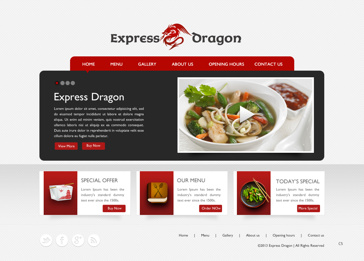 Web Design by pb for Express Dragon Chinese Restaurant | Design #1758443