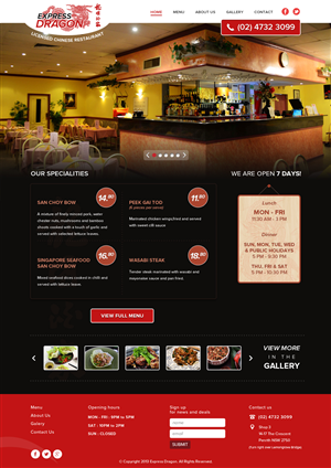 Web Design by Alex D for Express Dragon Chinese Restaurant | Design: #1774489
