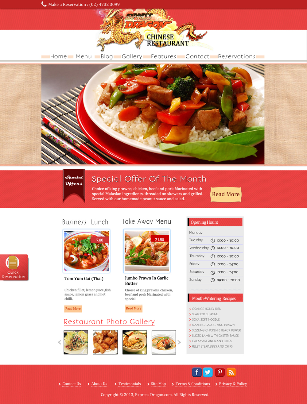 Web Design by Da Miracle for Express Dragon Chinese Restaurant | Design #1804829