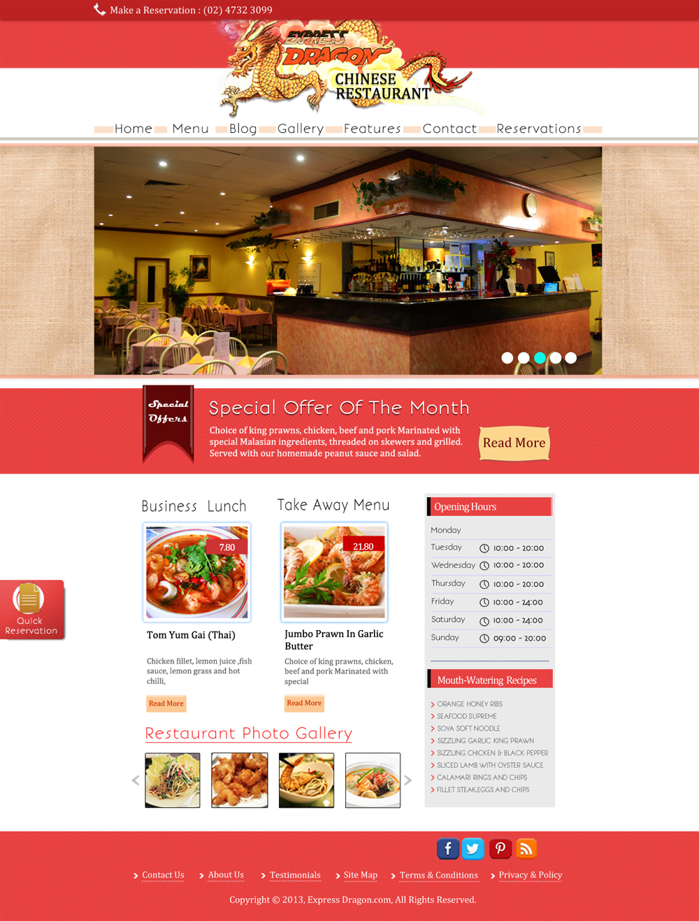 Web Design by Da Miracle for Express Dragon Chinese Restaurant | Design #1814943