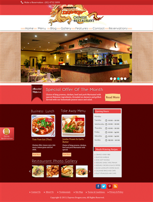 Web Design by Da Miracle for Express Dragon Chinese Restaurant | Design #1819476