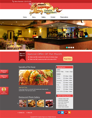 Web Design by Da Miracle for Express Dragon Chinese Restaurant | Design: #1851242