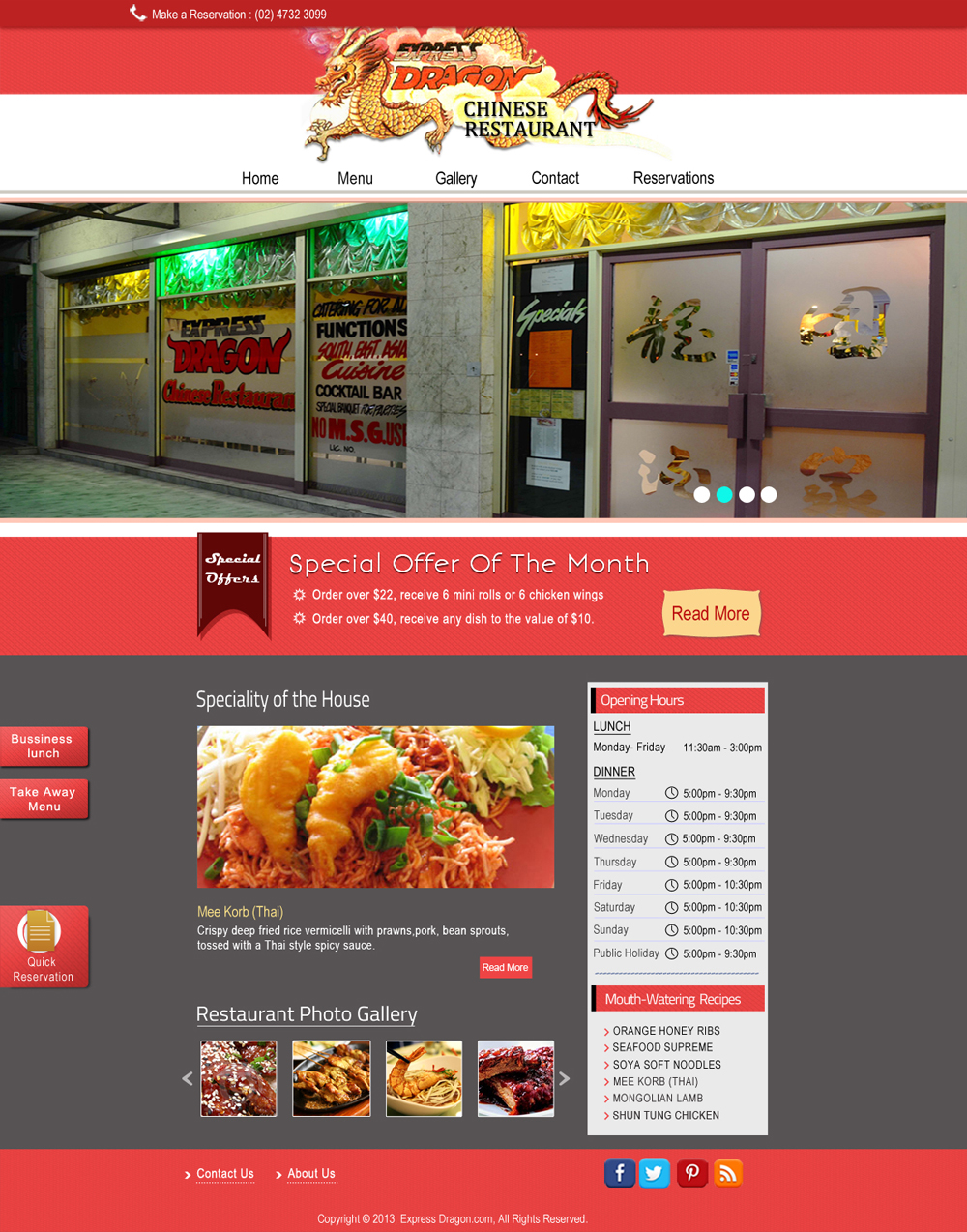 Web Design by Da Miracle for Express Dragon Chinese Restaurant | Design #1851245