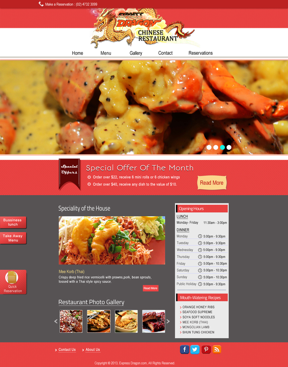 Web Design by Da Miracle for Express Dragon Chinese Restaurant | Design #1851252