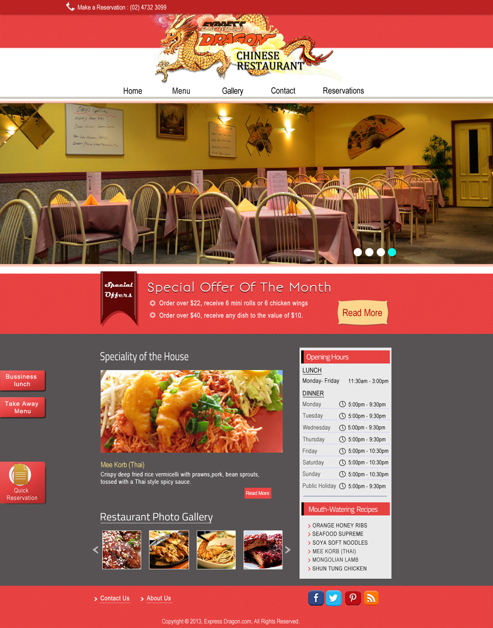 Web Design by Da Miracle for Express Dragon Chinese Restaurant | Design #1851255