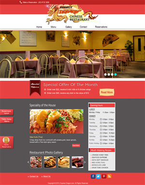 Web Design by Da Miracle for Express Dragon Chinese Restaurant | Design: #1851255