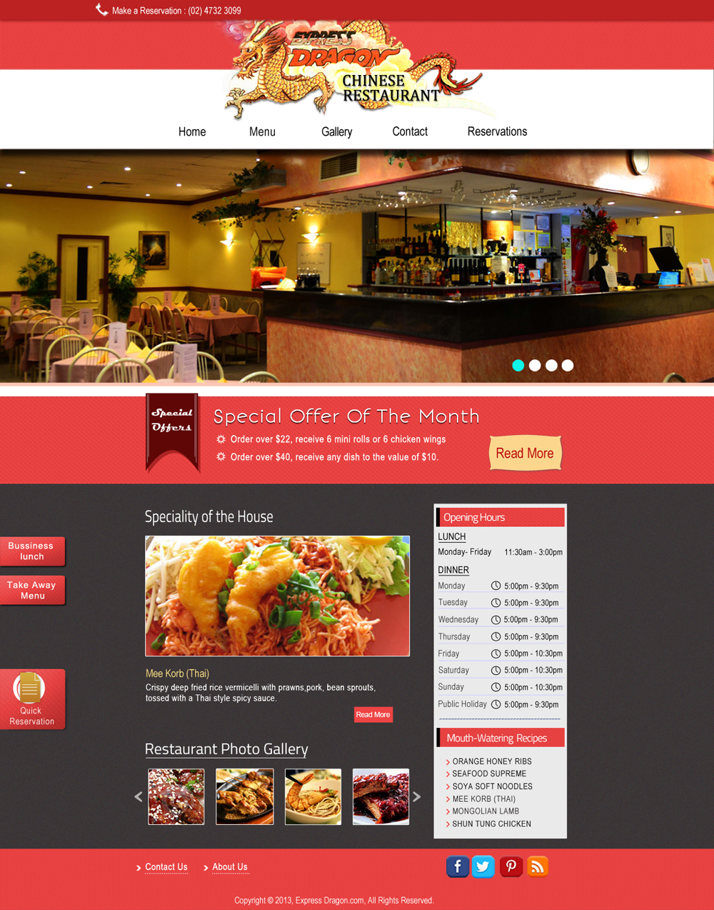 Web Design by Da Miracle for Express Dragon Chinese Restaurant | Design #1857444