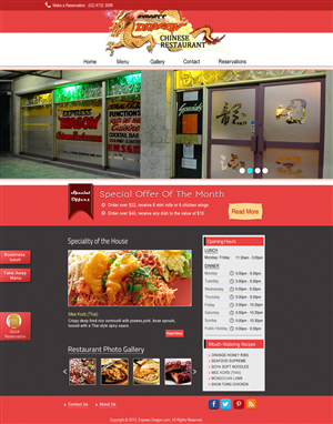 Web Design by Da Miracle for Express Dragon Chinese Restaurant | Design: #1857445