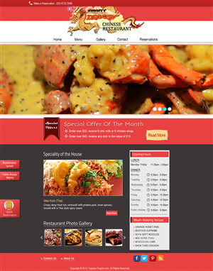 Web Design by Da Miracle for Express Dragon Chinese Restaurant | Design: #1857450