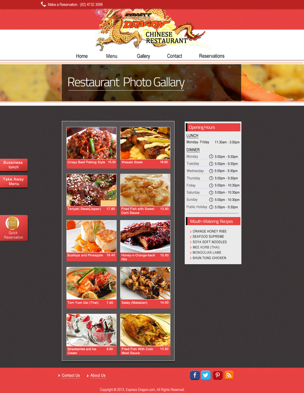 Web Design by Da Miracle for Express Dragon Chinese Restaurant | Design #1857464