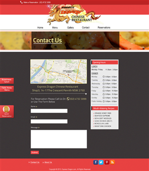 Web Design by Da Miracle for Express Dragon Chinese Restaurant | Design: #1858278