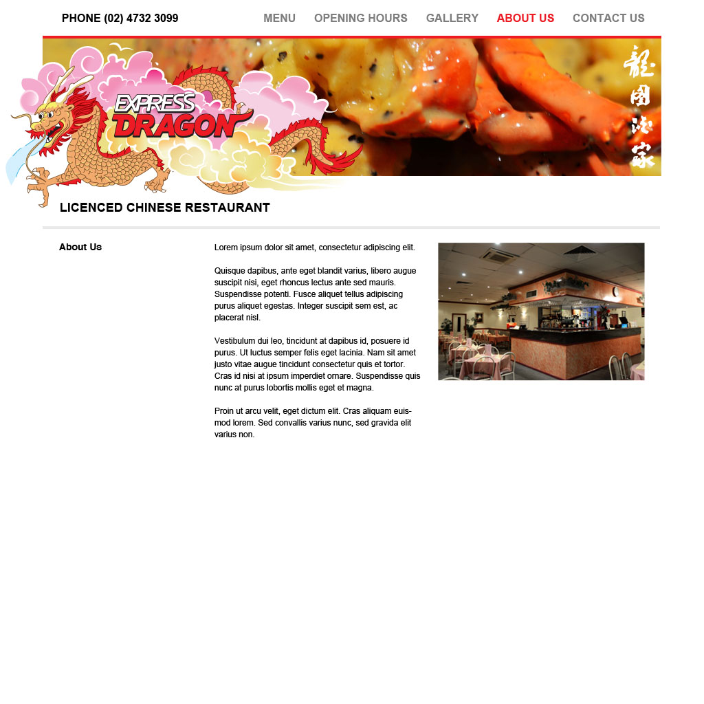 Web Design by LizaM for Express Dragon Chinese Restaurant | Design #1784951