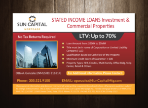 Postcard Design by meet007 for Sun Capital Mortgage, Inc. | Design: #6786267