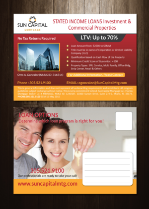 Postcard Design by meet007 for Sun Capital Mortgage, Inc. | Design: #6886581