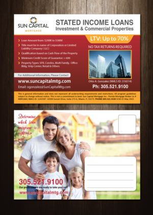 Postcard Design by meet007 for Sun Capital Mortgage, Inc. | Design: #6908386