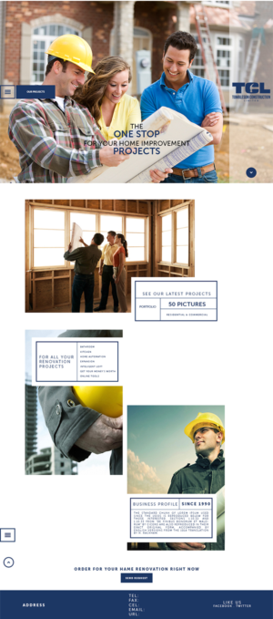 Web Design by Logo Xtudio for Tombleson Construction LTD | Design: #6764858