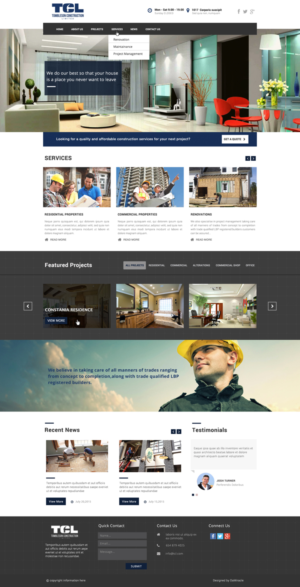 Diseño Web por Da Miracle para Tombleson Construction LTD | Diseño: #6809445