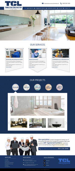 Web-Design von Tpith für Tombleson Construction LTD | Design #6785232