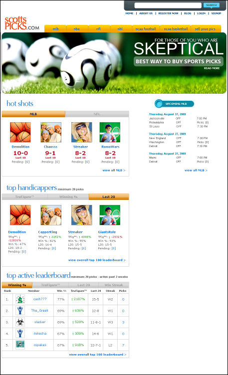 Diseño Web por designers para ScottsPicks.com | Diseño #18715